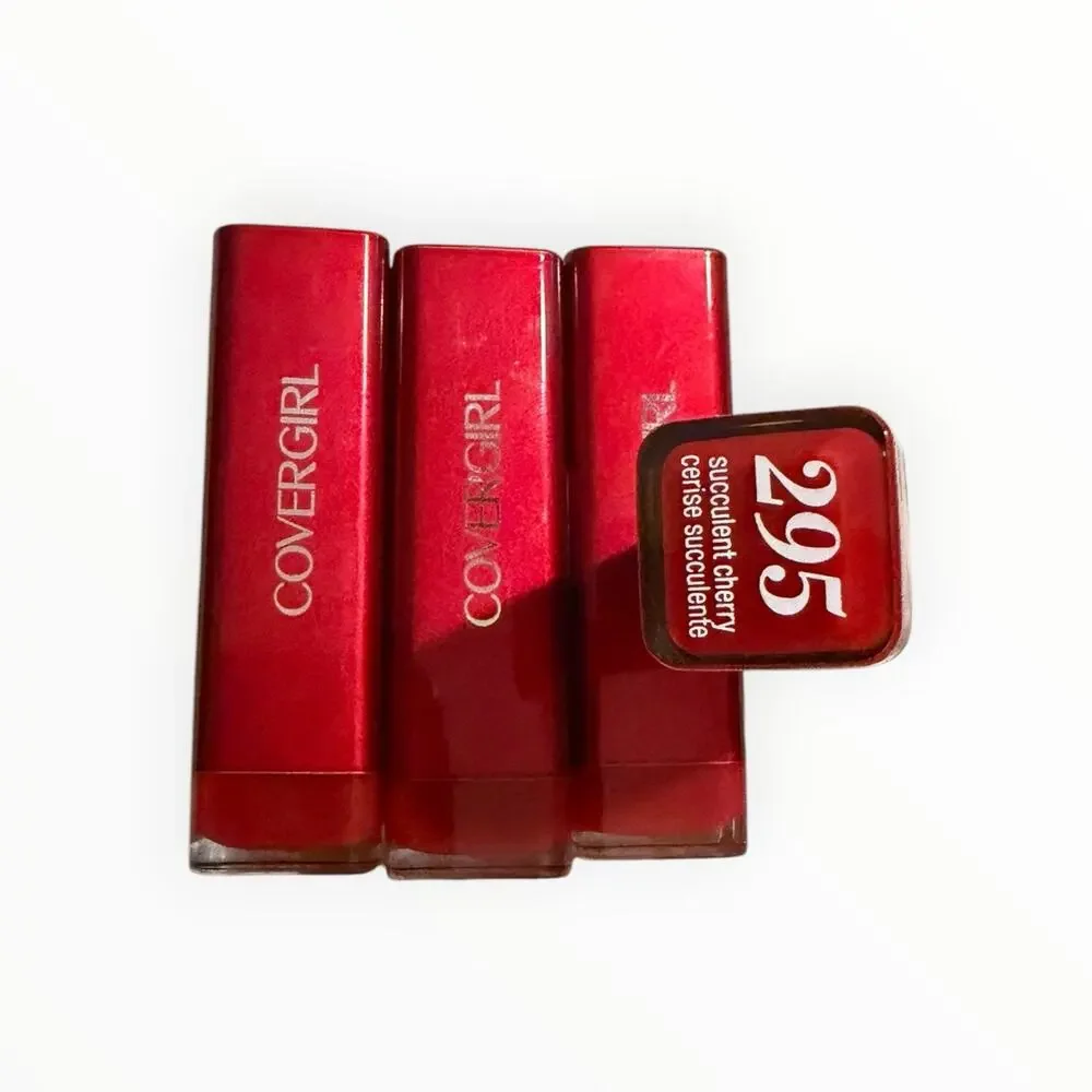 4 PACK Covergirl Colorlicious Lipstick Long Lasting - 295 Succulent Cherry
